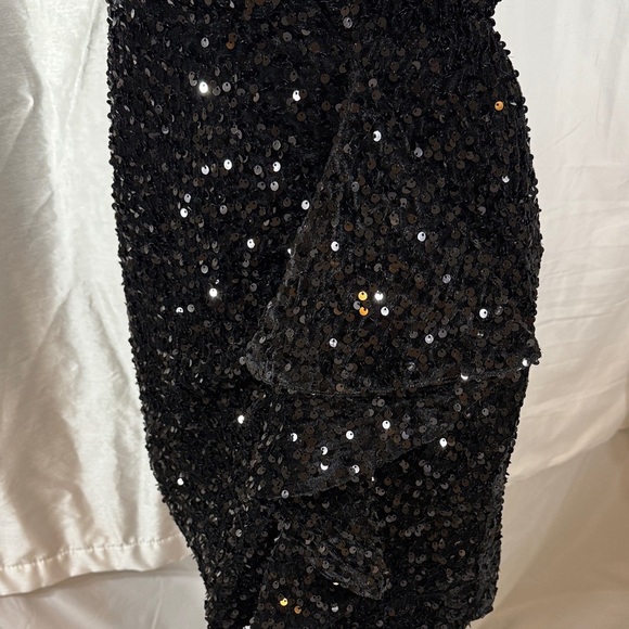 DEAR JOHN BLACK SEQUIN LONG SLEEVE MINI DRESS XS NWT - Picture 11 of 11